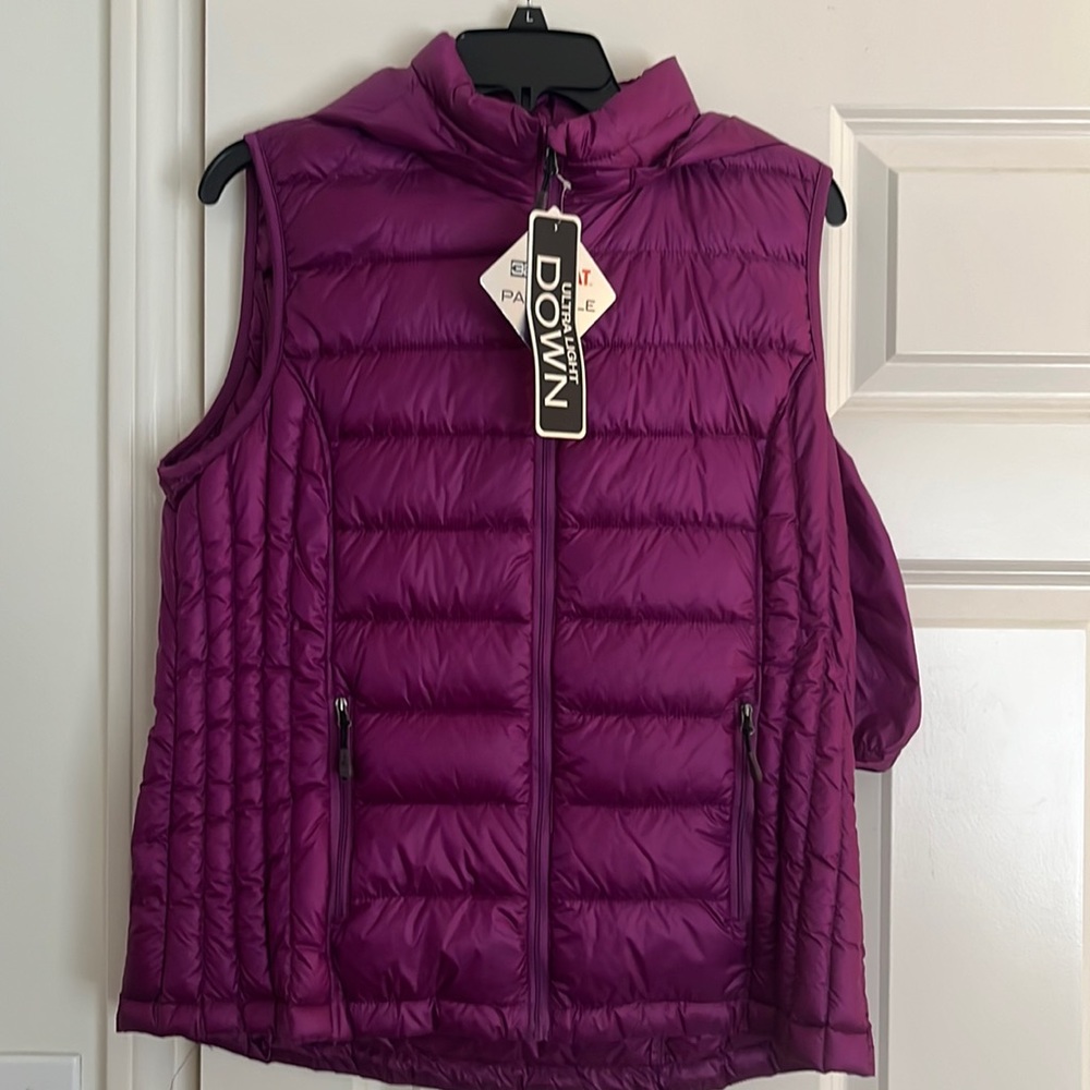Ultra Light Down Weatherproof Zip Up Hooded Vest